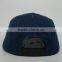 Denim 5 panels Hat flat bill leather brim