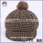 2015 New design high quality knitted girls beret hat POM POM