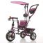 Old style 3 wheel baby tricycle with roof and push bar made in china on sale