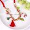 Free shipping kids jewelry children gift red tassel Necklace Father Christmas Pendant