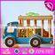 2017 New design funny animals wooden toy trucks for toddlers W04A335