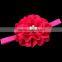 handmade fabric flower headband with pearl center for kids hair accessories