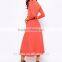 Orange Wrap Front Waist Belted Long Sleeve High Split Fashion Custom Cotton Maxi Dress