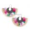 Bohemian jewelry vintage silver plated with colorful tassel dangle earrings
