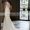 white off shoulder full lace v neck closed back mermaid bridal wedding dress