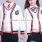 2017 V neck contrasted color buttoned 2-16 Y shool uniform cardigan