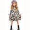 Cotton comfortable latest children dress designs black cat pattern printing stretch dress