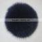 Myfur Navy Blue Dyed Customized Hat Accessory Fox Body Fur Pom Poms