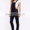 Adjustable shoulder strap hip pockets denim overall for women