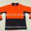 Hi vis safety orange long sleeve printed T/C combined-performance fluorescent polo shirt