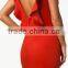 New Fashion Textured Bodycon Dress with Ruffled Backless Hollow Out For Wholesale