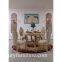 Dining table and chairs neo classical dining room sets glass cabinet buffet cabinet FT-102