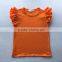 Summer girls cotton icing clothes little baby flutter sleeve t shirt kids blank orange casual tshirts wholesale