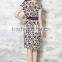 Wholesale Women Short Sleeve Digital Printed Elegant Slim Midi Dress Ladies Casual Chiffon Dresses