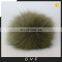 Army green fur pom pom lovely fox fur ball accessories factory supply