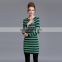 Autumn Women Bodycon Sweater Dress Long Sleeve Stripe Slim Fit Knit Dress