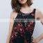 New 2015 African Clothes Designs Floral Printed Elegant Chiffon Casual Swing Dresses NT6749