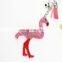 flamingo leather rhinestone bling bling keychain for woman bag