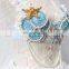 Aidocrystal Austrial Hot sale blue color sequins beaded tassel belly dance bra