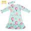 Boho Style Long Sleeve Floral Skull Ruffle Baby Girl Casual Dress