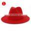 Cheap Flat Brim Colorful Panama Wide Fedora Hat for Women Men Autumn Winter Festival Party Outdoor Fashion Warm Dress