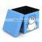 RTS Factory Wholesale Modern cartoon pattern Printing pvc leather folded storage ottoman