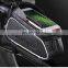 Waterproof bike handlebar bag accessories storage bicycle bag with 6 inch phone screen .