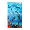 Cheapest 2021 Creative Soft Blue Stripe And Dolphin Pattern Printed Reactive Print Microfiber Cotton Beach Towel