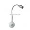 2W dimmable LED hose wall lamp small spotlight hotel bedroom bedside lamp reading light