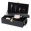 Custom Logo 2 Bottle Faux Leather Wine Packaging Case With Handle
