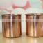 Copper Plating Stainless Steel Soy Candle Jar With Lid having Brass Knob