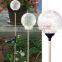 Solar Cracked Stake Lamp Globes LED Outdoor Glass Garden Path Moon Ball Lights