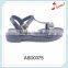 Barefoot low price ladies new design double golden buckles flat barefoot ankle sandals