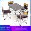Outdoor camping folding table and chairs set easy carry camping table chair 5in1 for garden beach