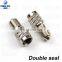 Double seal flow through valve stem tire caps, Inflate thru for high pressure truck car RV semi bus tires inflate tires