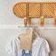 Hot Sale Wall Hooks, Rattan Coat Hanger Wall Mounted Clothes Hanger with Ratan coat Rack Wholesale