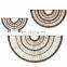 Hot Sale Art Decoration Seagrass Woven Fan Wall Decor with Metal Frame Set of 3 Cheap Wholesale