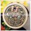 high quality classical hollow-carved polished metal compact mirror