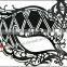 Black Swan Metal Filigree Laser Cut Venetian Masquerade Mask w/ Rhinestones NEW
