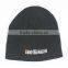 custom men's knit slouch beanie with flat brim