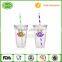 16oz Cheap wholesale Double Wall Promotion Acrylic Tumbler with Lid and Straw