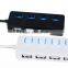 Factory Price USB 2.0 Hub 4 Ports with on/off switch and LEDs