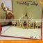 Wedding invitation 3d custom pop up greeting cards