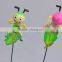4 inch Plastic Cartoon Ant on Leaves Garden Ornaments, Ant Animal Toy, Cheap Wholesale China Toy