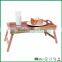 Carbonized bamboo wooden bed tray with legs
