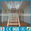 Prefabricated indoor wood straight stairscase design with PVC handrail