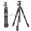 Q304 Factory supply 3 section professional video camera tripod folded only 460 mm aluminum camera stand with panoramic head