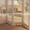 Apricot leaf pattern carved standing divider room folding screen