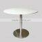 Pure white beautiful round acrylic solid surface stone coffee tables