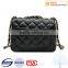 Fahion black color PU lady queen bag with drawstring strap